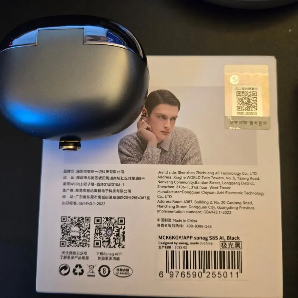 Sanag S8s Free Clip Open Ear Earphone Ear Clip 3D Grey